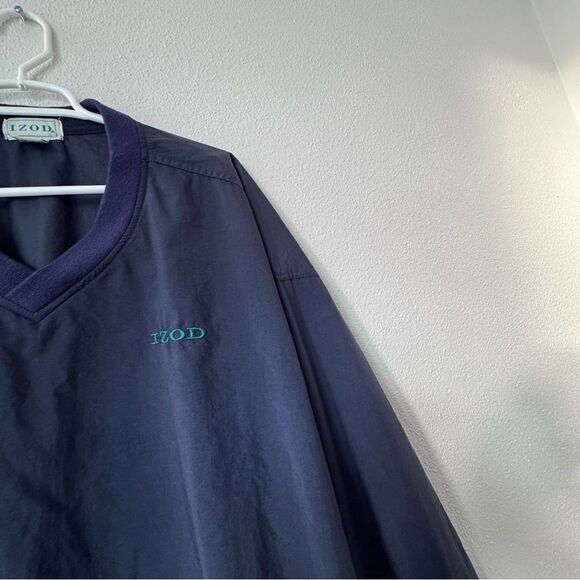 Izod Men’s Lighweight Pullover Blue Golf Nylon V Neck Pockets SZ XL - Picture 3 of 7